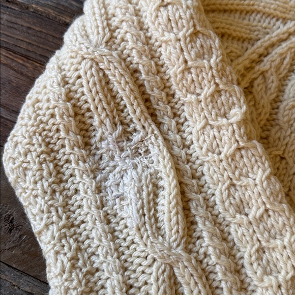 Donegal Tradition vintage Irish fisherman sweater soft wool leather buttons Med - Picture 13 of 15